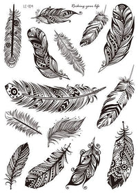 HKM-842195 Water Transfer Geometry Henna Tattoo Sticker - Assorted Patterns LC-101 to LC-109, 210 x 150mm