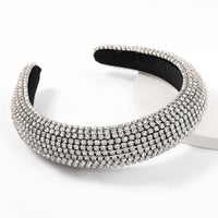 HKM-716819 Diamond Rhinestone Wide Brim Headband for Women - Sponge Geometry Hair Accessory