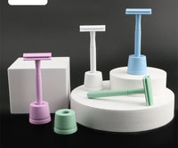 HKM-660819 Manual Double-Sided Razor with 5 Blades in Various Colors: White, Blue, Green, Purple