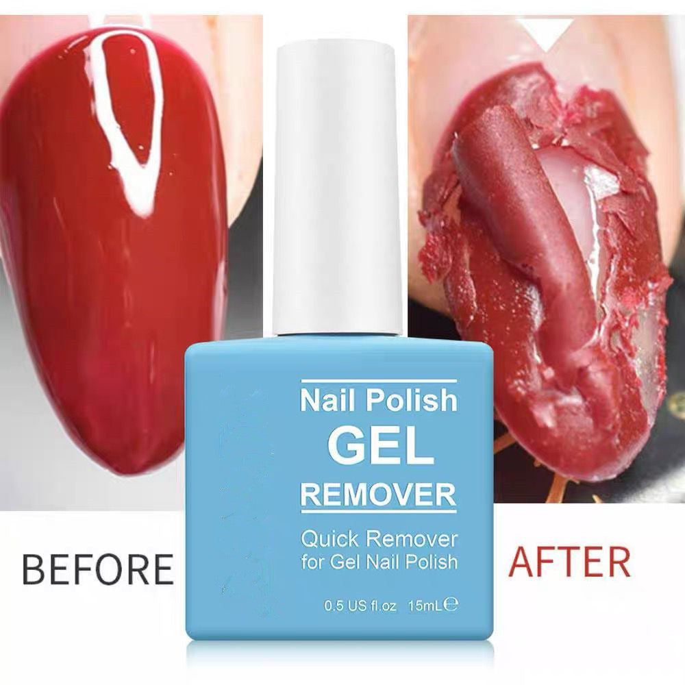 HKM-873811 Dual-Action UV Gel Nail Polish Remover - Blue, 15ml for Easy and Efficient Use