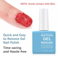 HKM-873811 Dual-Action UV Gel Nail Polish Remover - Blue, 15ml for Easy and Efficient Use