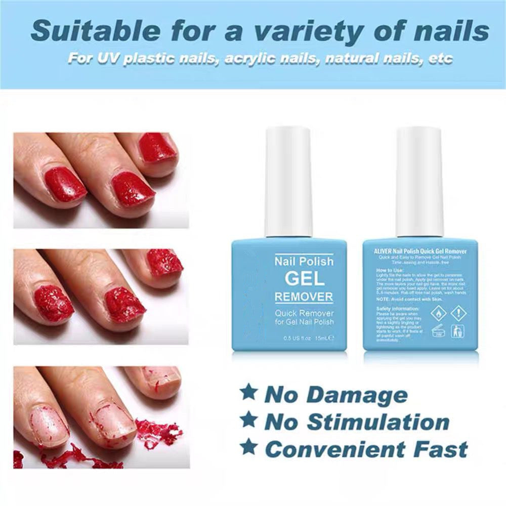 HKM-873811 Dual-Action UV Gel Nail Polish Remover - Blue, 15ml for Easy and Efficient Use