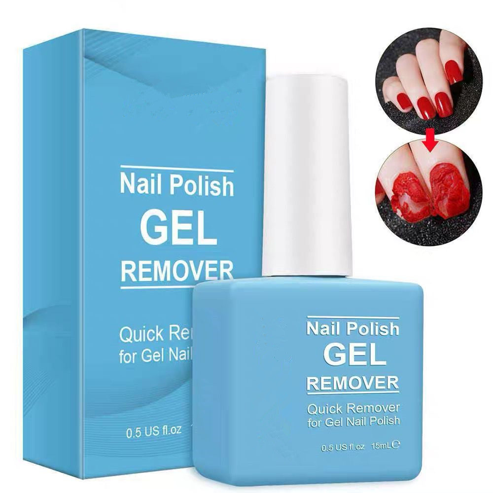 HKM-873811 Dual-Action UV Gel Nail Polish Remover - Blue, 15ml for Easy and Efficient Use