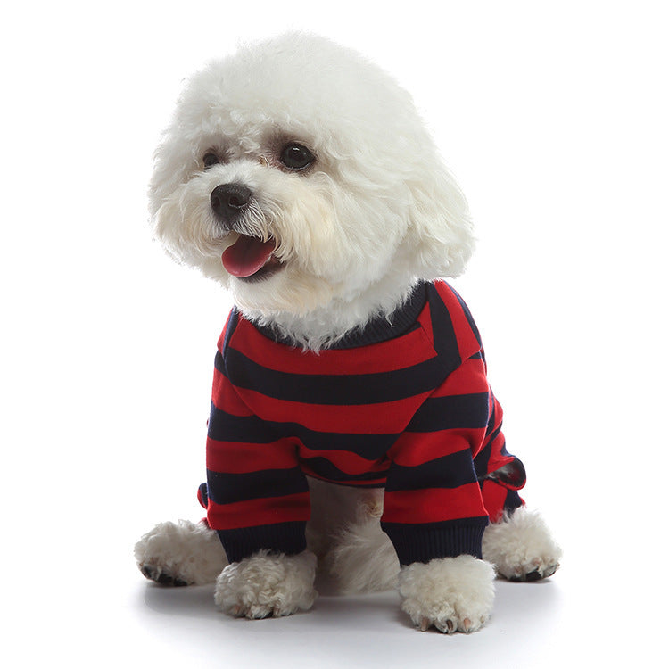 HKM-912915 Fashionable Cotton Dog Clothes in Red and Blue or Blue and Green, Available in Sizes S, M, L, XL