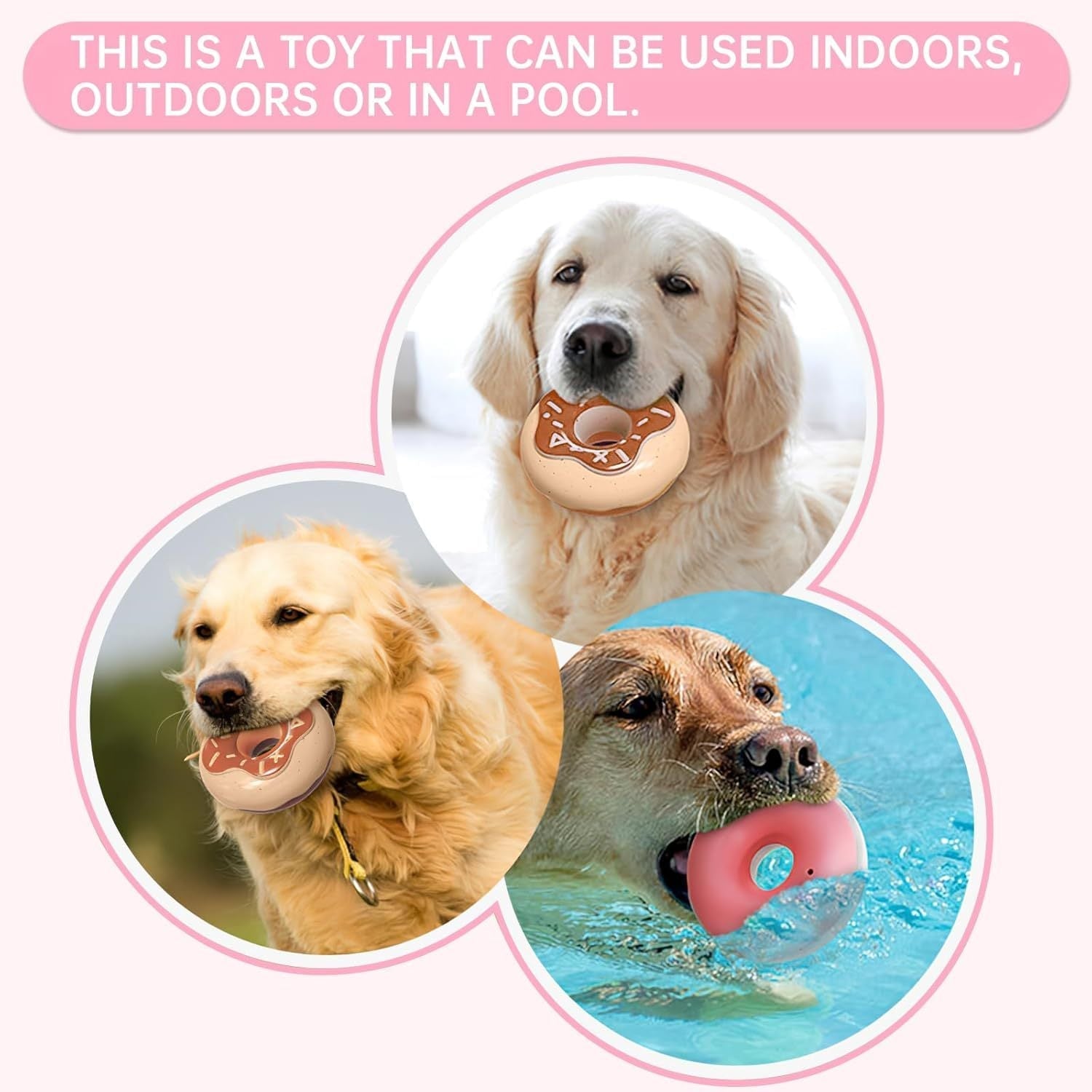 HKM-554899 Durable Chewable Donut Dog Toy for Interactive Play and Oral Health Care