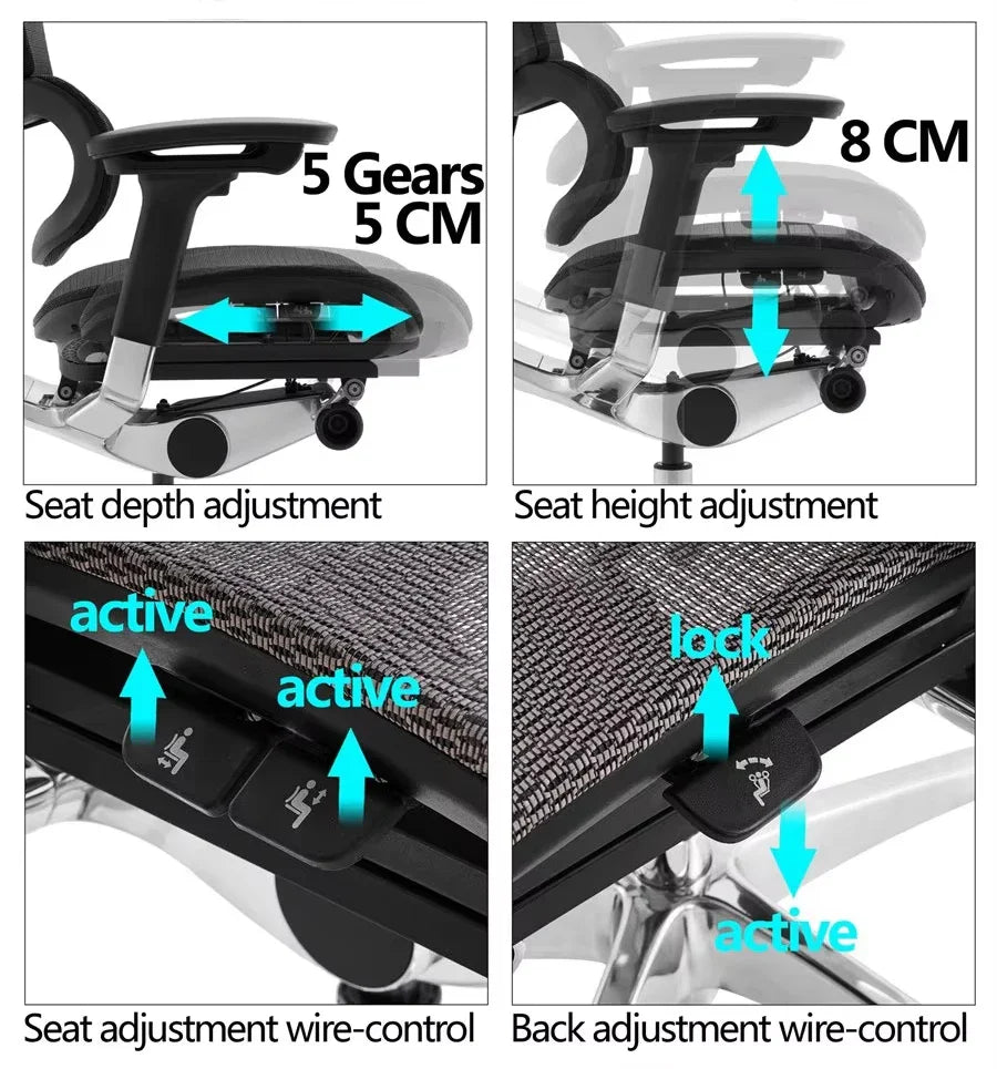 KTX-253331 Ergonomic Reclining Office Chair with Adjustable Lumbar Support and 7D Armrest for Maximum Comfort