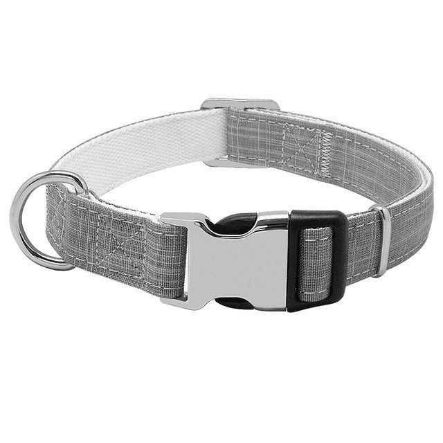 HKM-245011 Customizable Engraved Anti-Lost Dog Collar with Adjustable Alloy Lock for Medium to Large Breeds