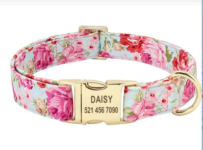 HKM-245011 Customizable Engraved Anti-Lost Dog Collar with Adjustable Alloy Lock for Medium to Large Breeds