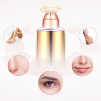 HKM-625747 USB Rechargeable Electric Eyebrow Trimmer for Facial Hair Removal in Champagne Gold, Red, and White