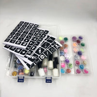 HKM-602195 Fantasy Gold Powder Temporary Tattoo Paste Set with 30 Color Flash Powders and 6 Luminous Powders
