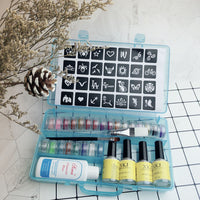 HKM-602195 Fantasy Gold Powder Temporary Tattoo Paste Set with 30 Color Flash Powders and 6 Luminous Powders