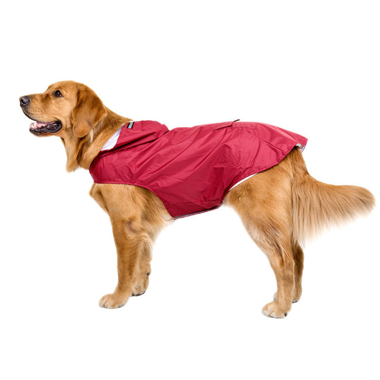 HKM-234515 Reflective Waterproof Pet Raincoat Poncho for Large Dogs - Spring and Autumn Styles, Available in 3XL-6XL