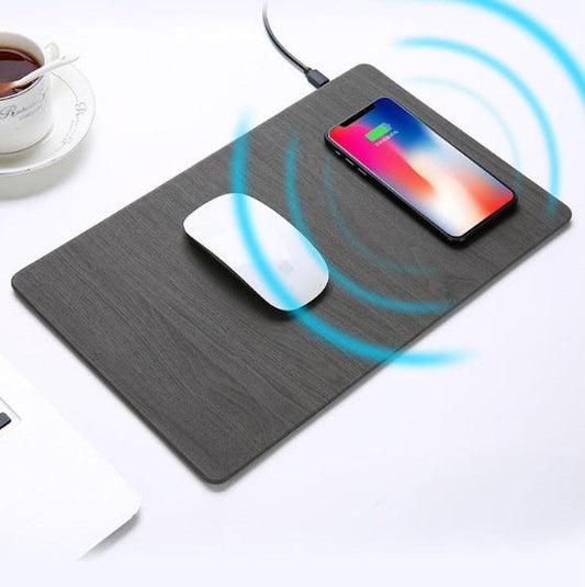 KTX-187219 Aluminum Alloy Wireless Charger Mouse Pad with Non-Slip Base and Safety Features