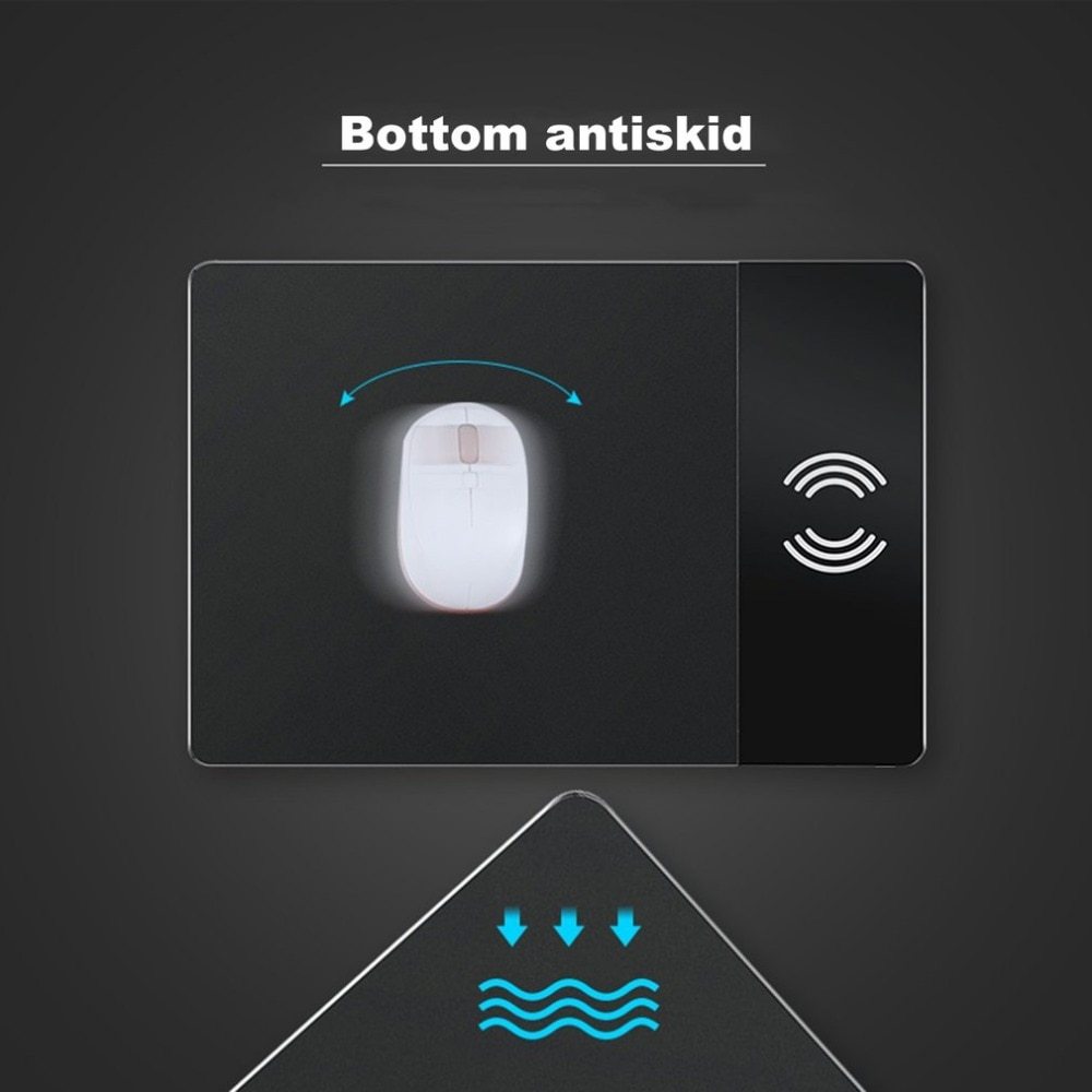 KTX-187219 Aluminum Alloy Wireless Charger Mouse Pad with Non-Slip Base and Safety Features