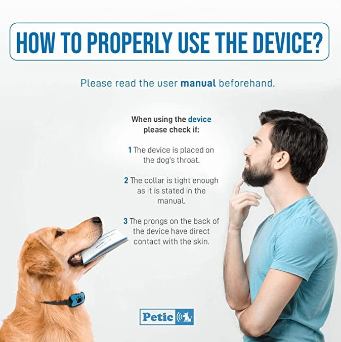 HKM-942483 Humane Anti-Barking Device with Sound and Vibration Technology for Dogs (3.5 kg - 50 kg)