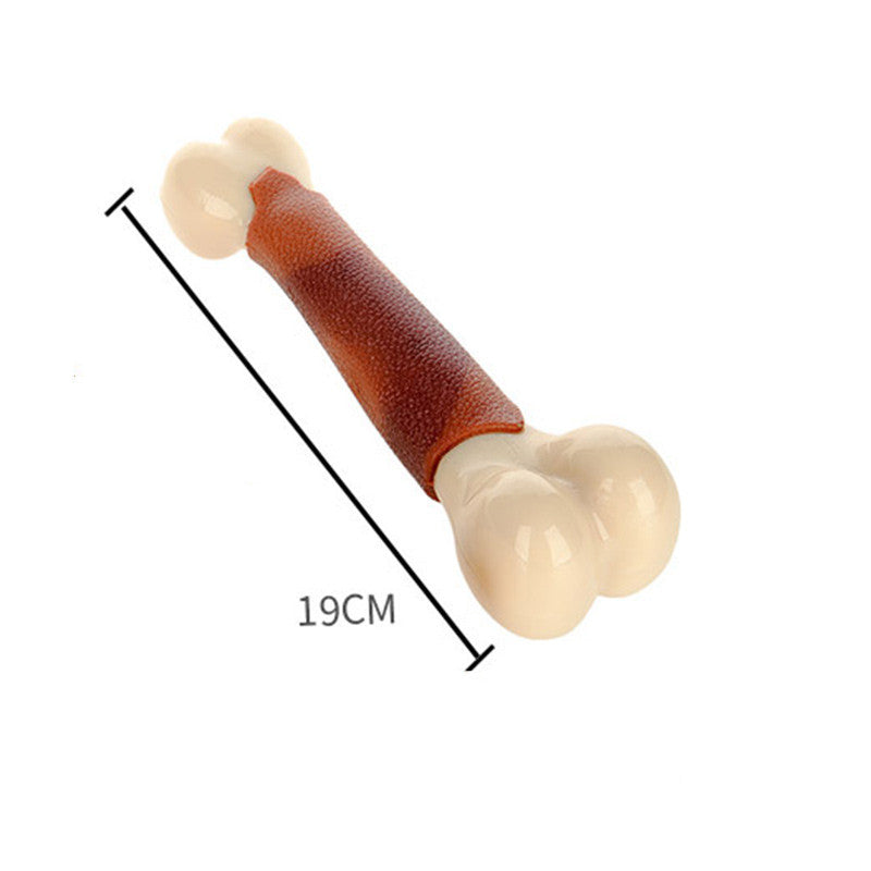 HKM-388755 Durable Cowhide and Nylon PU Bone Toy for All Dog Sizes
