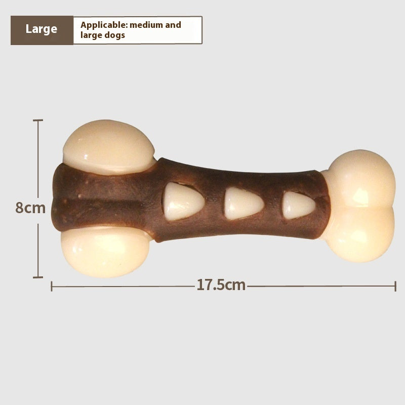 HKM-388755 Durable Cowhide and Nylon PU Bone Toy for All Dog Sizes