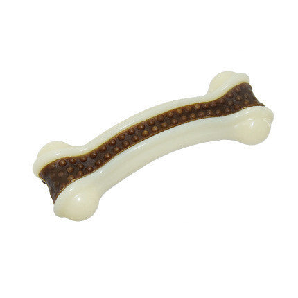 HKM-388755 Durable Cowhide and Nylon PU Bone Toy for All Dog Sizes