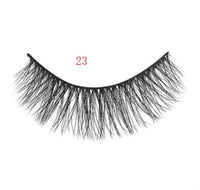 HKM-664595 Natural 3D Mink Eyelashes - 3 Pairs of Handcrafted Long False Lashes with Cotton Stems
