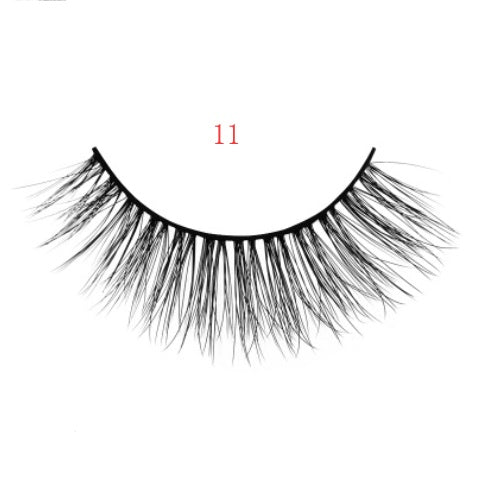 HKM-664595 Natural 3D Mink Eyelashes - 3 Pairs of Handcrafted Long False Lashes with Cotton Stems
