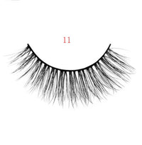 HKM-664595 Natural 3D Mink Eyelashes - 3 Pairs of Handcrafted Long False Lashes with Cotton Stems