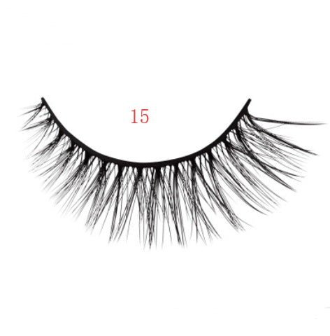 HKM-664595 Natural 3D Mink Eyelashes - 3 Pairs of Handcrafted Long False Lashes with Cotton Stems