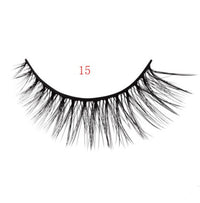 HKM-664595 Natural 3D Mink Eyelashes - 3 Pairs of Handcrafted Long False Lashes with Cotton Stems