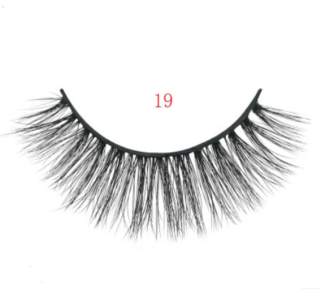 HKM-664595 Natural 3D Mink Eyelashes - 3 Pairs of Handcrafted Long False Lashes with Cotton Stems