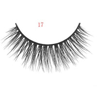 HKM-664595 Natural 3D Mink Eyelashes - 3 Pairs of Handcrafted Long False Lashes with Cotton Stems
