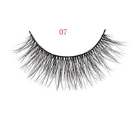 HKM-664595 Natural 3D Mink Eyelashes - 3 Pairs of Handcrafted Long False Lashes with Cotton Stems