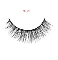 HKM-664595 Natural 3D Mink Eyelashes - 3 Pairs of Handcrafted Long False Lashes with Cotton Stems
