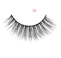 HKM-664595 Natural 3D Mink Eyelashes - 3 Pairs of Handcrafted Long False Lashes with Cotton Stems