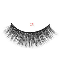 HKM-664595 Natural 3D Mink Eyelashes - 3 Pairs of Handcrafted Long False Lashes with Cotton Stems