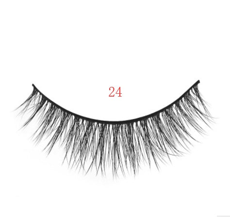 HKM-664595 Natural 3D Mink Eyelashes - 3 Pairs of Handcrafted Long False Lashes with Cotton Stems