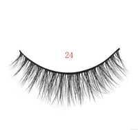 HKM-664595 Natural 3D Mink Eyelashes - 3 Pairs of Handcrafted Long False Lashes with Cotton Stems