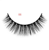 HKM-664595 Natural 3D Mink Eyelashes - 3 Pairs of Handcrafted Long False Lashes with Cotton Stems