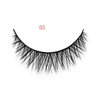 HKM-664595 Natural 3D Mink Eyelashes - 3 Pairs of Handcrafted Long False Lashes with Cotton Stems