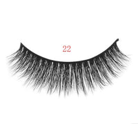 HKM-664595 Natural 3D Mink Eyelashes - 3 Pairs of Handcrafted Long False Lashes with Cotton Stems