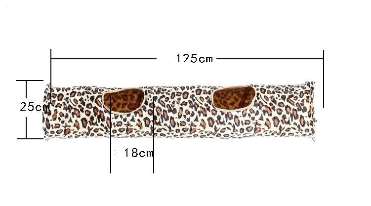 HKM-711955 Super Long Plush Cat Tunnel for Play and Exploration - 125cm x 25cm
