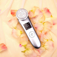HKM-673683 Microcurrent Electroporation Beauty Device with Negative Ion and Radio Frequency - Portable Silver Instrument for Home Use