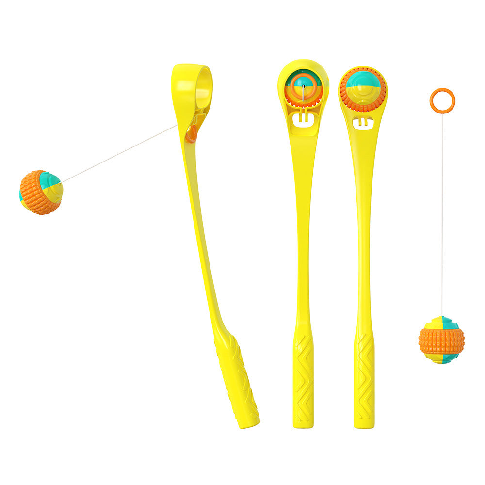 HKM-223763 Outdoor Dog Toy Ball Thrower - Multifunctional Plastic Cue Ball Launcher, Blue & Sky Blue, Lightweight at 173g