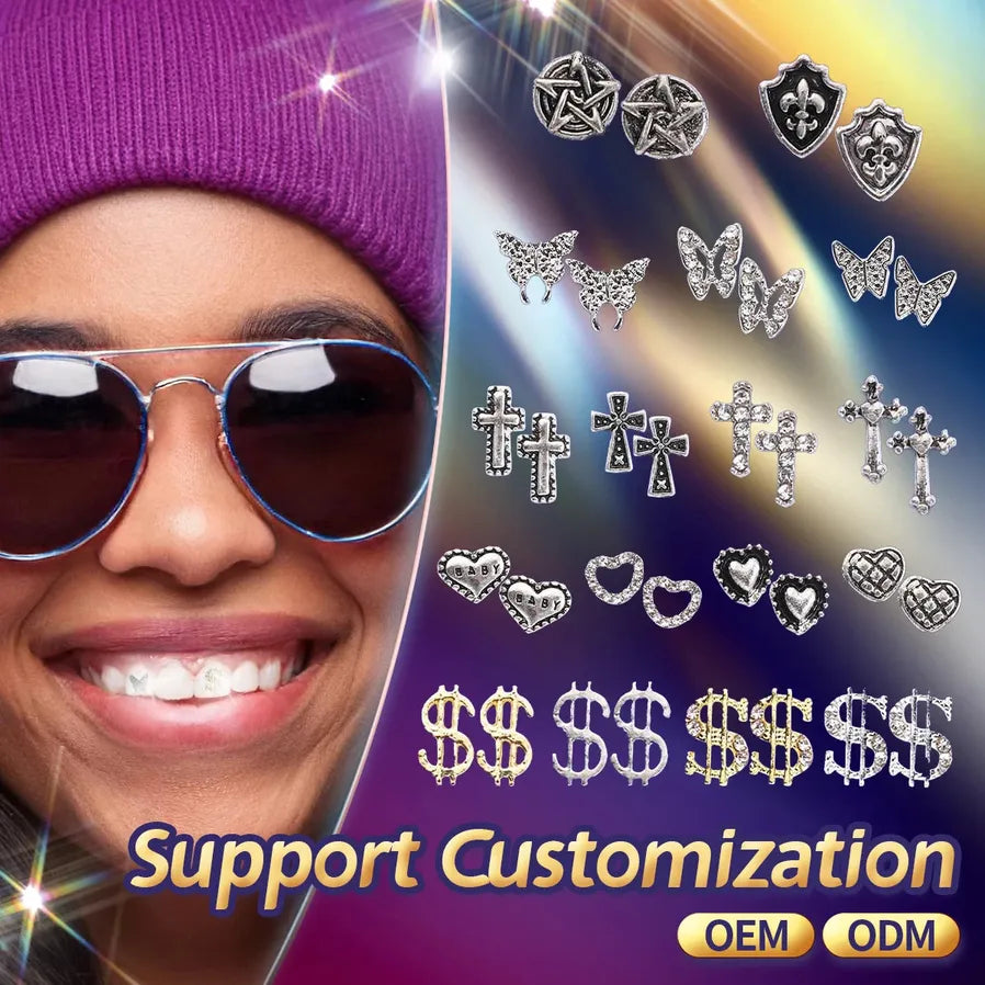 JMT-744074 Radiant Smile 18K Gold Tooth Gems Kit with Shimmering Colors and Shapes