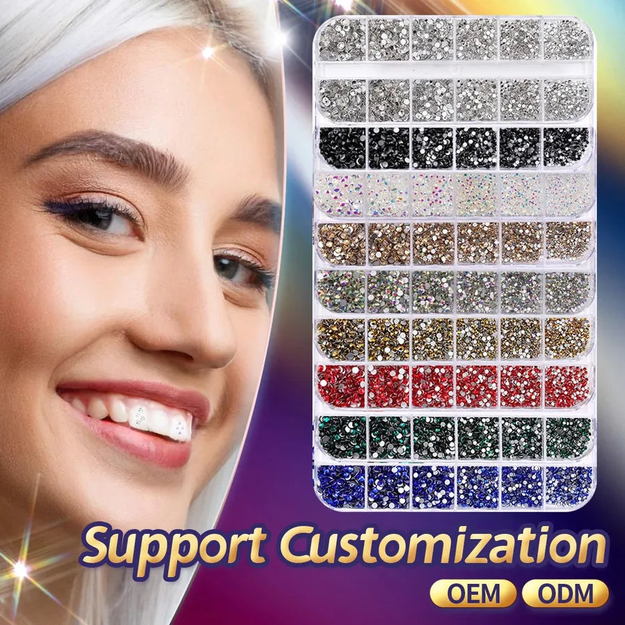 JMT-744074 Radiant Smile 18K Gold Tooth Gems Kit with Shimmering Colors and Shapes