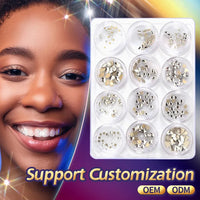 HKM-801363 Radiant Smile 18K Gold Tooth Gems Kit with Shimmering Colors and Shapes