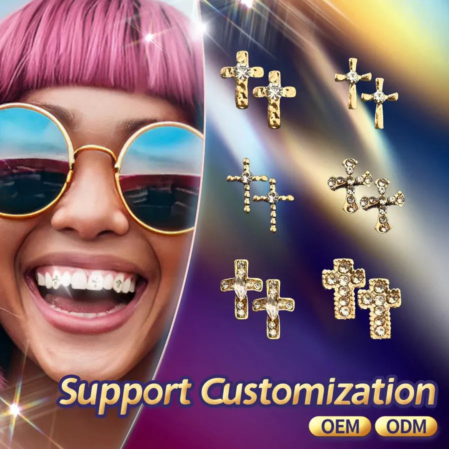 JMT-744074 Radiant Smile 18K Gold Tooth Gems Kit with Shimmering Colors and Shapes