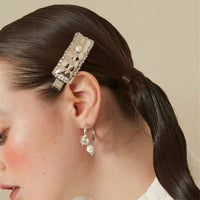 HKM-069523 Retro Square Duckbill Clip Hairpin - Creative Geometric Hair Accessory for Women