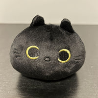 HKM-271507 Fluffy Black Cat Plush Toy - Soft Stuffed Animal Cushion for Home Decor and Kids' Gifts