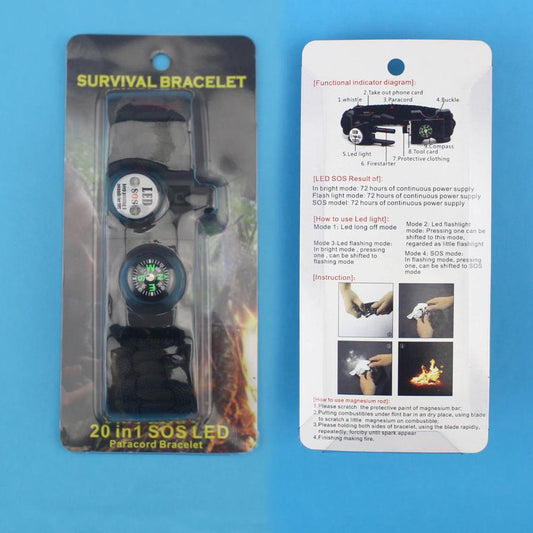 HKM-010195 Durable Adjustable Parachute Cord Survival Bracelet for Outdoor Adventures