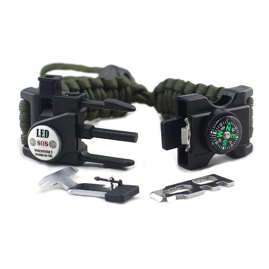 HKM-010195 Durable Adjustable Parachute Cord Survival Bracelet for Outdoor Adventures