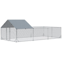 HKM-841875 Large Walk-In Metal Chicken Coop with Waterproof UV Cover – Spacious Outdoor Enclosure for Poultry and Small Animals, 19.7' x 9.8' x 6.4'
